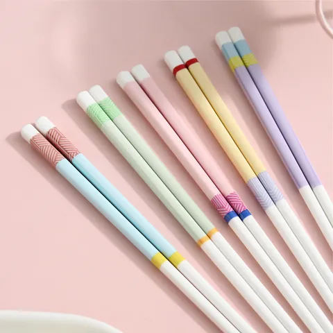 Macaron Ceramic Chopsticks High Temperature Resistant Non Slip Dishwasher Safe Modern Minimalist Style For Home Kitchen Dining