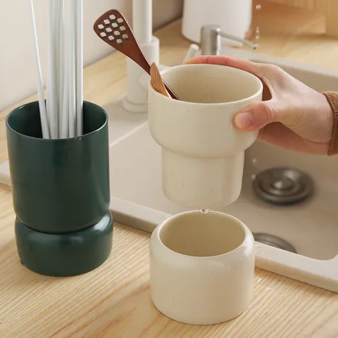 Nordic Minimalist Ceramic Chopstick Holder Set Kitchen Tableware Storage Drainage Rack With Detachable Base Home Cutlery Organizer Caddy