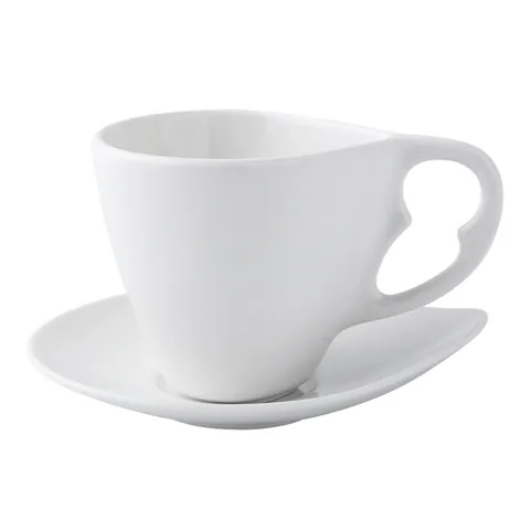 Modernes Weißes Porzellan Wassertropfen Kaffeetasse Und Untertassen Set Hitzebeständige Keramik Latte Becher Für Hotel Cafe Geschirr