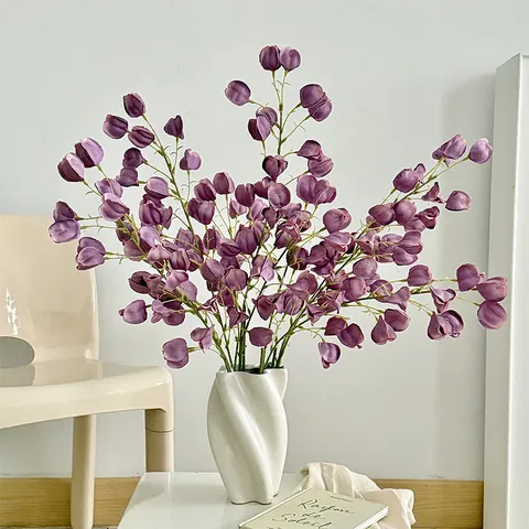 Artificial Balloon Berry Satin Flowers Long Stem Faux Floral Spray For Home Living Room Decor Wedding Photography Props