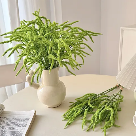 Pianta di Simulazione Realistica di Lacrime dell'Amante Erba di Bruco Artificiale Appesa in Silicone Verde per Casa Hotel
