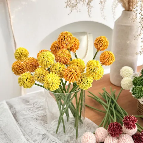Künstliche Trommelstock Blumen Löwenzahn Simulation Beflockte Puffball Zweig Für Haus Hochzeit Party Vase Tisch Deko
