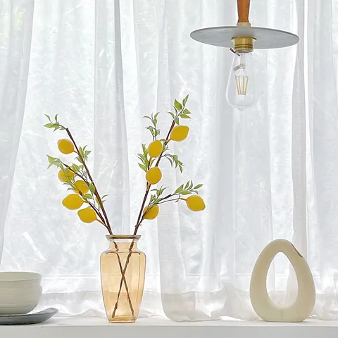 Artificial Lemon Branch With Yellow Foam Fruits And Green Leaves For Home Living Room Decor Photography Props Modern Decor