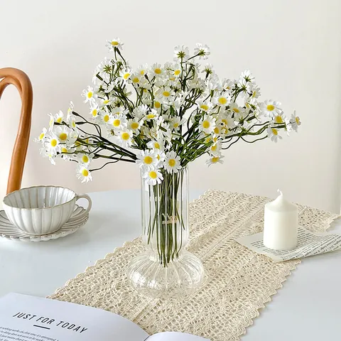 Artificial Chamomile Daisy Silk Flower Bouquet For Home Living Room Table Decoration Photography Props Faux Floral