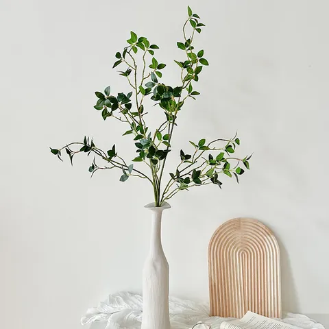 Artificial Green Plant Ficus Leaves Milan Leaves Branches For Home Living Room Decor Photography Props Nordic Style Plastic Greenery