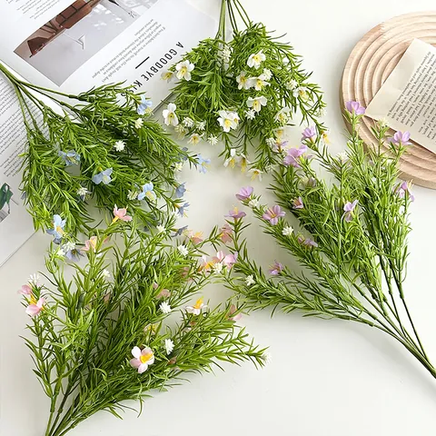 Artificial Babysbreath Flowers Silk Gypsophila Faux Flower Bush For Home Wedding Decoration Pastoral Nordic Style Floral Arrangement Accessories