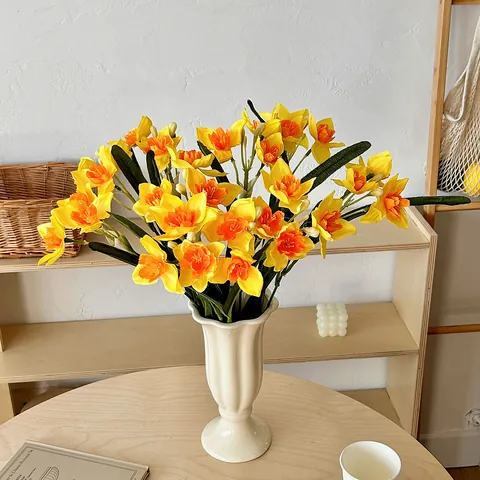 Künstliche Narzisse Seidenblume Strauß Falsche Narzisse Blume Für Haus Hochzeit Party Tischdekoration