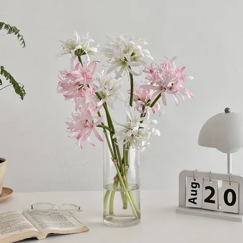 Artificial Silk Spider Lily Flower Lycoris Radiata Manjusaka For Wedding Photography Home Decor Vintage Style Decoration