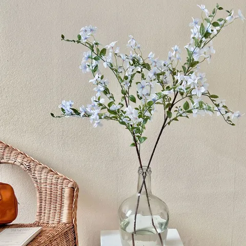 Rama de Flores Artificiales de Celinda de Tela de Seda Realista de Tallo Largo Verdor Para Decoración de Hogar Boda Fotografía