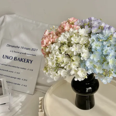 Artificial Jasmine Flower Bouquet Silk Cloth Faux Jasmine Flowers For Home Decoration Wedding Photography Props Bridal Bouquet