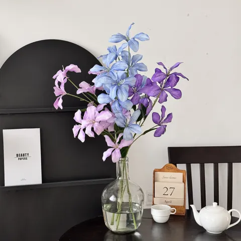 Artificial Flame Orchid Silk Flower Faux Floral Stem For Home Living Room Wedding Garden Window Decor Oil Painting Style Nordic