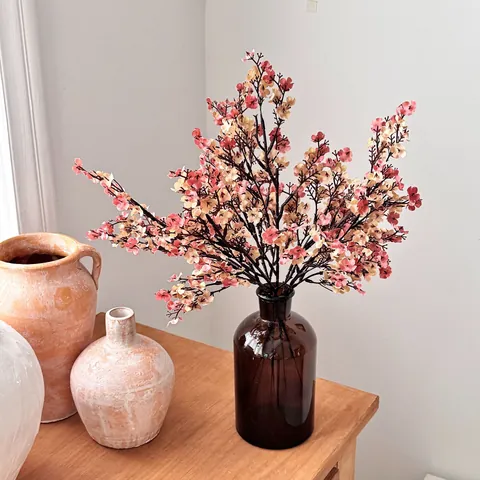 Realistic Artificial Baby's Breath Gypsophila Bouquet Satin-like Fabric Flower Branch For Home Wedding Office Table Decor