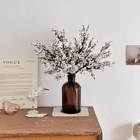 Realistic Artificial Baby's Breath Gypsophila Bouquet Satin-like Fabric Flower Branch For Home Wedding Office Table Decor
