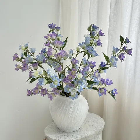 Τεχνητά Σατέν Στελέχη Λουλουδιών Bluebell Μεγάλα Κλαδιά Ψεύτικα Λουλούδια για Διακόσμηση Σπιτιού Γάμου Πάρτι