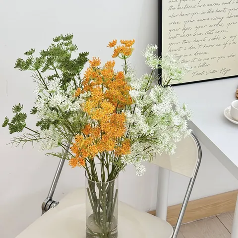 Artificial Ammi Majus Flowers Queen Annes Lace Stems Plastic Foam Fake Plants For Home Living Room Wedding Decoration