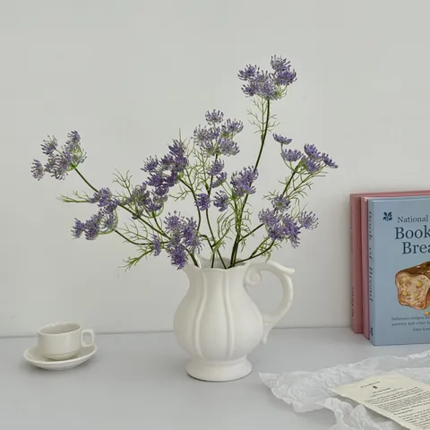 Artificial Ammi Majus Flowers Queen Annes Lace Stems Plastic Foam Fake Plants For Home Living Room Wedding Decoration