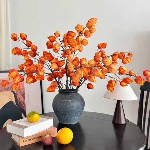 Künstliche Lampionblume Physalis Simulation Zweig Schaumstoff Beere Kunstpflanze Für Haus Hochzeit Party Dekoration Moderne Ästhetische Blumenarrangement