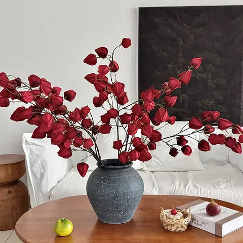 Künstliche Lampionblume Physalis Simulation Zweig Schaumstoff Beere Kunstpflanze Für Haus Hochzeit Party Dekoration Moderne Ästhetische Blumenarrangement