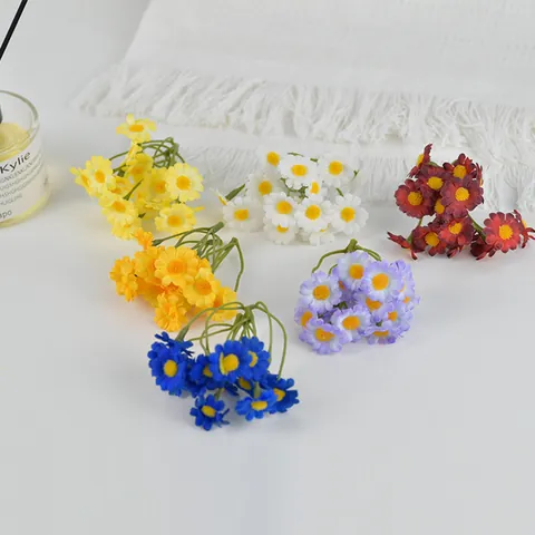 Künstliche Gänseblümchen Kamille Blütenköpfe Seide Kunststoff Kleine Wildblume Für DIY Handwerk Hochzeit Home Decor Fotorequisiten