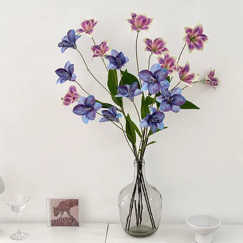 Künstliche Taglilie Seidenstoff Drei Köpfe Kunstblume Für Haus Wohnzimmer Hochzeit Party Dekoration Fotografie Requisiten