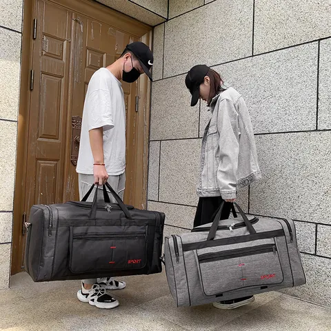 Sac de Voyage en Tissu Oxford Grande Capacité Pour Hommes Femmes Sport Fitness Gym Sac Imperméable Léger Bagage à Main Pour Weekend Avec Bandoulière
