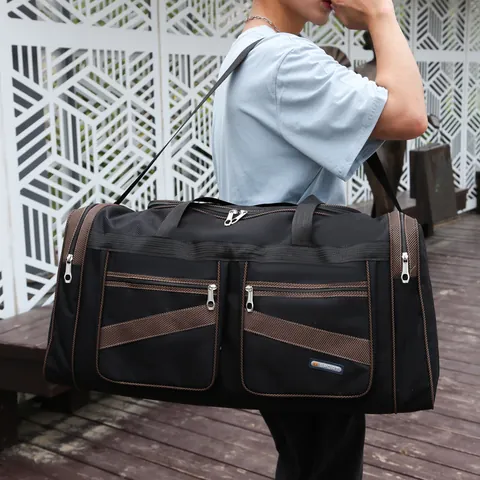 Foldable Travel Duffel Bag Oxford Cloth Waterproof Large Capacity Sports Handbag Crossbody Weekend Bag For Men Women