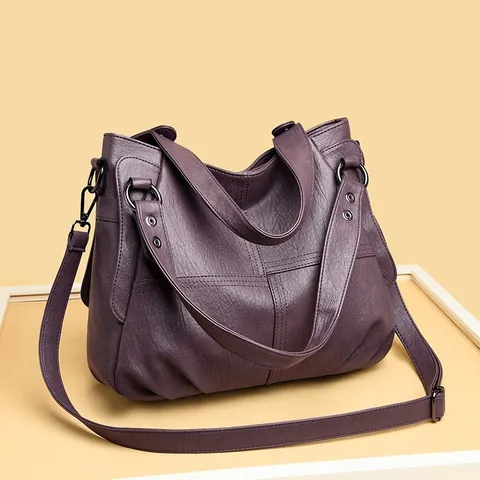 Women Fashion Cowhide Leather Handbag Large Capacity Patchwork Tote Bag For Business Office Commute Shoulder Crossbody Bag