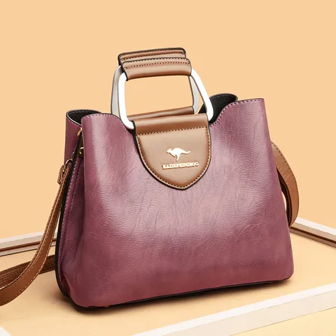 Damen Mode Rindsleder Messenger Handtasche Mit Metallgriff Elegante Henkeltasche Crossbody Umhängetasche Große Kapazität Satchel Für Damen