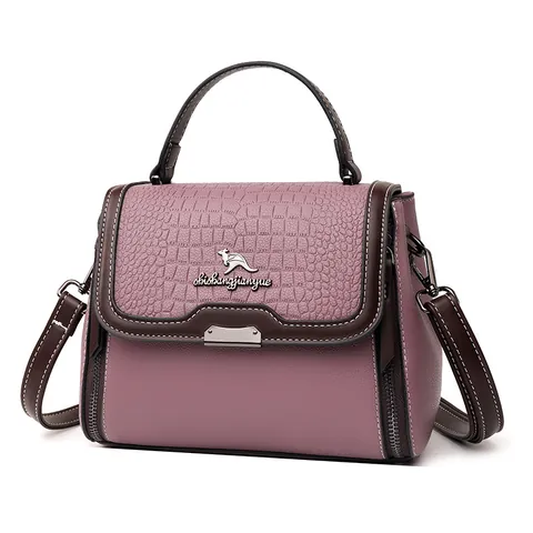 Borsa a Tracolla da Donna in Pelle Composita con Motivo a Coccodrillo Multivani Grande Capacità Borsa a Mano Moda Ufficio