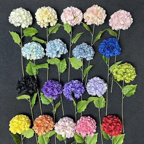 Einzelstiel Künstliche Hortensie Satin Blume 117 Blütenblätter Realistische Gefälschte Blumendekoration Für Hochzeit Zuhause