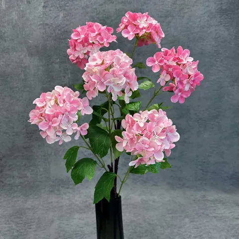 Artificial Snowball Hydrangea Flower 3D Printed Satin Cloth Fake Flowers For Home Wedding Party Decoration Single Stem Faux Floral Bouquet