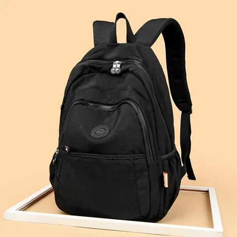Dames Mode Waterdicht Gewassen Stof Rugzak Grote Capaciteit Multi Pocket School Laptop Tas Casual Reizen Outdoor Daypack