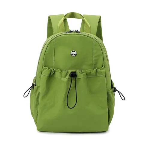 Waterproof Nylon Backpack For Women Korean Style Drawstring Schoolbag Large Capacity Casual Travel Daypack Multi Pockets Backpack