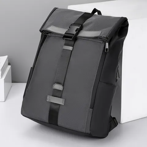 Sac à Dos pour Ordinateur Portable Business en Cuir Enduit pour Hommes Femmes Imperméable Grande Capacité Sac à Dos de Voyage Avec Compartiment pour Ordinateur 15.6 Pouces