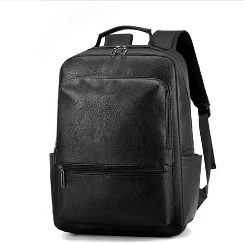Mochila de Negocios de Cuero PU para Hombre Vintage Gran Capacidad Impermeabile Bolsa para Portátil 15.6 Pulgadas Retro Casual Viaje Escuela