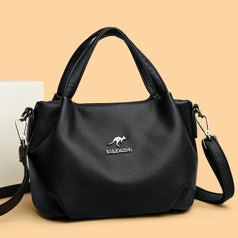 Bolso de Mano para Mujer de Cuero Auténtico Plisado Grano de Lichi Piel de Vaca Compuesta Bolso Tote Gran Capacidad Bandolera
