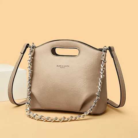Fashion Women Composite Cowhide Bucket Bag Pleated Chain Strap Crossbody Shoulder Bag Street Trend Luxury Handbag Purse