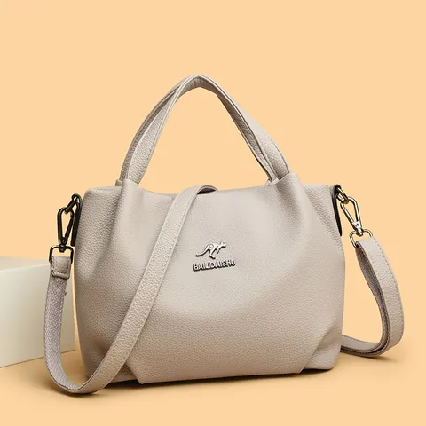 Bolso de Mano para Mujer de Cuero Auténtico Plisado Grano de Lichi Piel de Vaca Compuesta Bolso Tote Gran Capacidad Bandolera