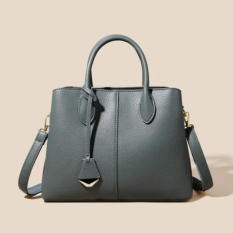 Large Capacity Cowhide Commuter Handbag for Women Minimalist Pebbled Leather Shoulder Bag With Removable Strap Daily Office Tote