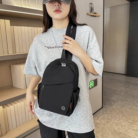 Zaino in Nylon Multifunzionale Per Uomo Donna Impermeabile Color Block Borsa Da Petto Moda Casual Viaggio Zainetto Leggero