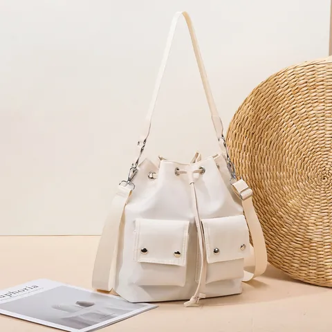 Dames Nylon Oxford Doek Emmer Tas Waterafstotend Meerdere Zakken Casual Schoudertas Crossbody Tas Mode Reishandtas
