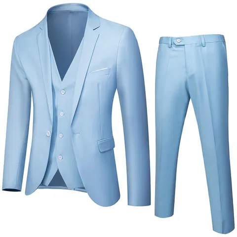 Heren Zakelijk Kostuum Set Slim Fit Katoenmix Formeel Bruiloft Pak Voor Heren Inclusief Jasje Vest En Broek Professionele Kleding