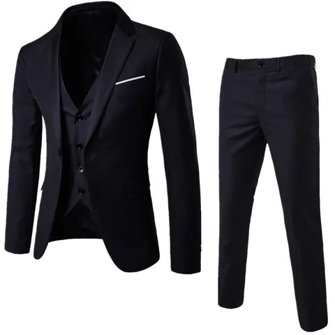 Men's Slim Fit Suit Set Viscose Cotton Blend Single Breasted Notch Lapel Solid Color For Business Wedding Formal Party