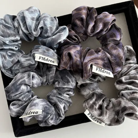 Retro Leopard Print Velvet Scrunchies High Elastic Tie-Dye Hair Ties For Women Girls Elegant Hair Accessories Daily Wear