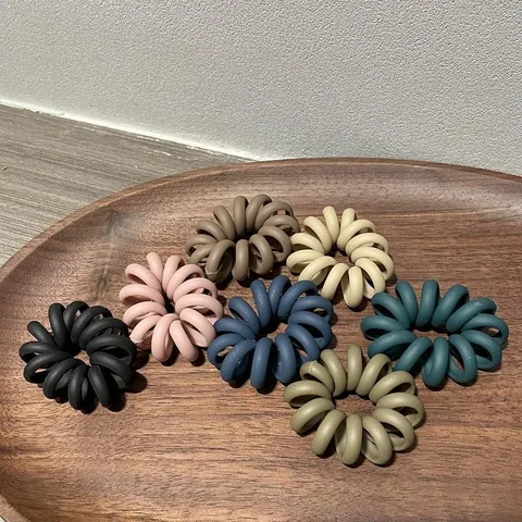 Koreanischer Stil Matte Spiral Haargummis Elastische Telefonkabel Haarbänder Bunte Knickfreie Haar Scrunchies Für Damen Täglicher Haarschmuck