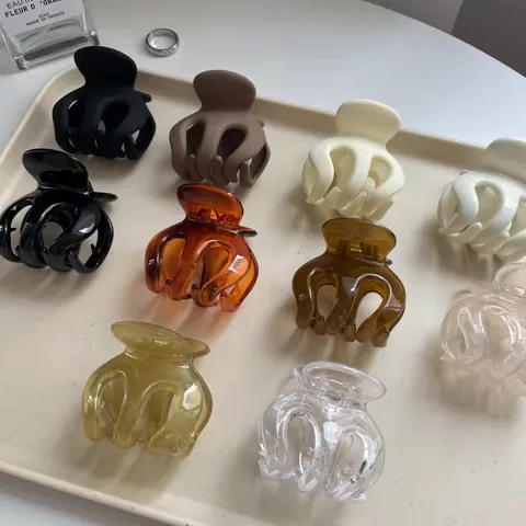 Minimalistische Acryl Haarklammer Für Damen Koreanischer Stil Matte Transparente Französische Haarkralle Haarstyling Zubehör