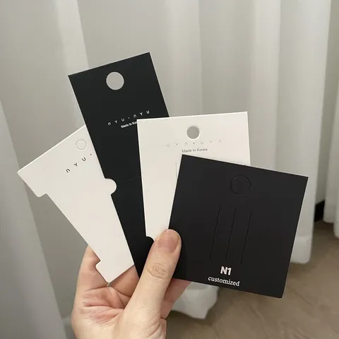 Sieraden Display Kaarten Haarpeld Verpakking Karton Oorbel Ketting Papier Hanglabels Vouwkaart Met Transparante Zakken