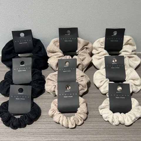 French Style Striped Pleated Ribbed Scrunchie Vintage Knitted Fabric Hair Rope Simple Versatile Women Hair Accessories