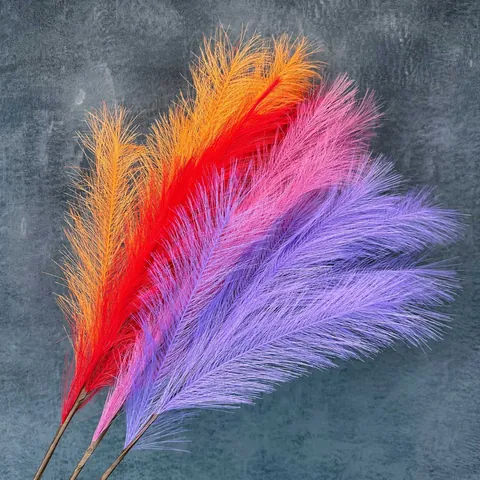 Hierba de Pampa Artificial Simulación Pluma Planta de Caña Falsa Para Decoración del Hogar Boda Fiesta Decoración Tela de Seda Estilo Nórdico Adorno Moderno