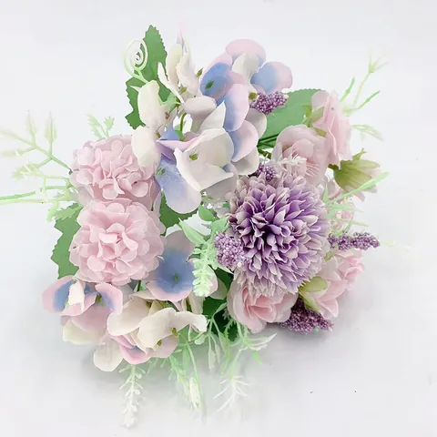 7-Fork Artificial Rose Hydrangea Peony Bouquet Silk Flower For Home Wedding Party Decor Multicolor Fake Flower Arrangement